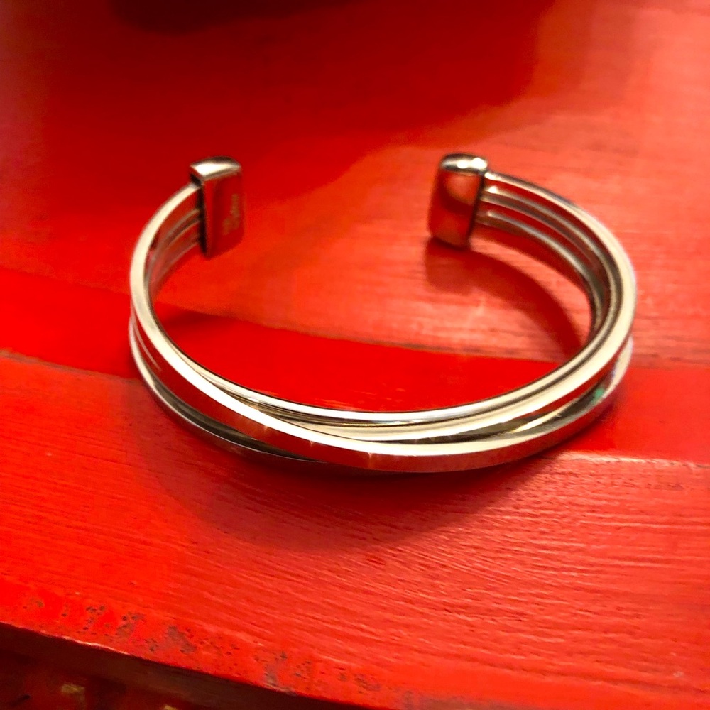Lia Sophia 3 Strands Silver Bangle Bracelet - Like NEW!